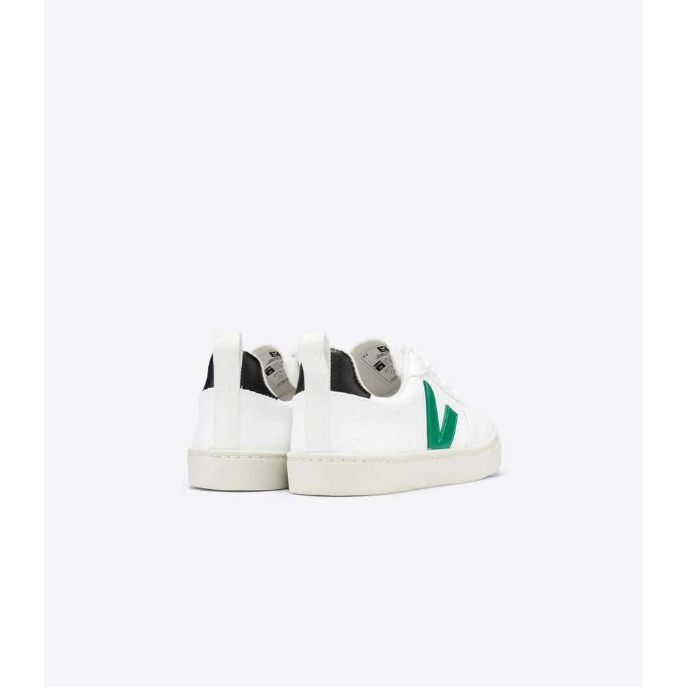 Veja V-10 LACE CWL Kids' Shoes White/Green | CA 788TCE